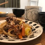 コストコのプルコギで焼うどん